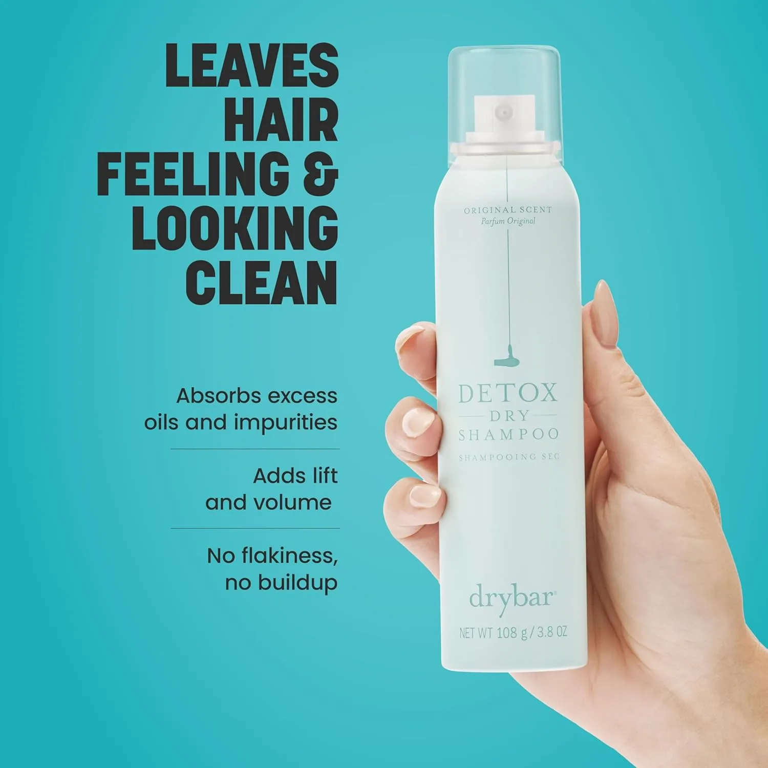Сухой шампунь Drybar Detox с ароматом Lush - полноразмерный продукт | Впитывает излишки кожного сала, делает волосы чистыми и свежими, придает им дополнительный объем. Подходит для всех типов волос. — фото 3