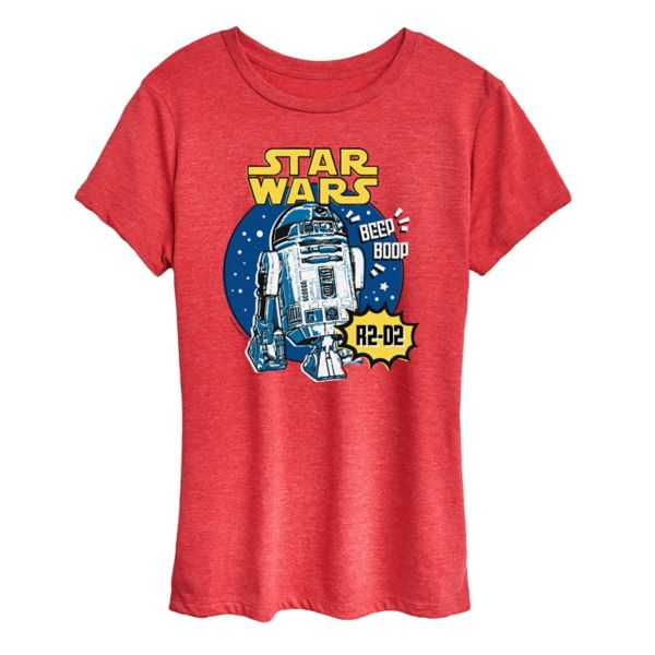 

Женская футболка с графическим рисунком комиксов r2-d2 Star Wars, красный
