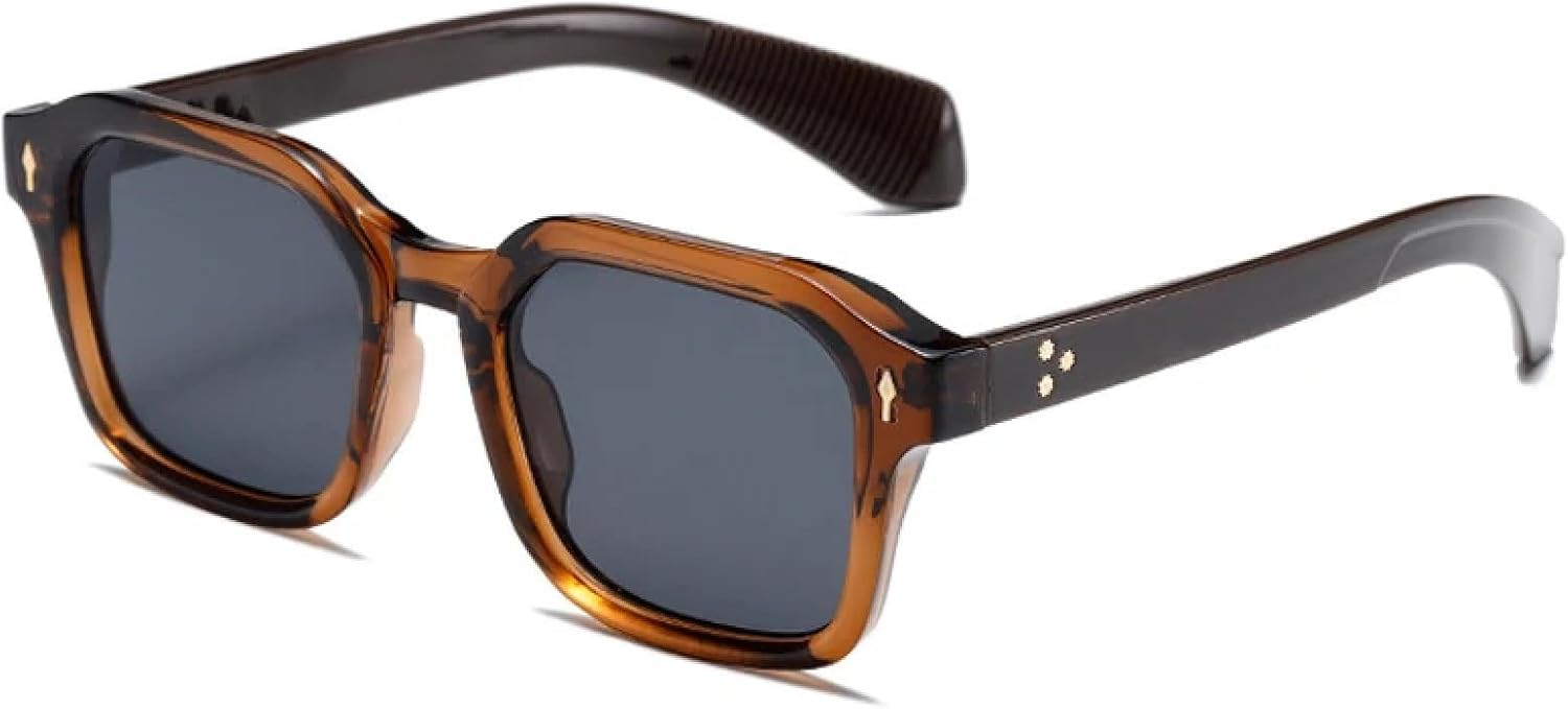 

Солнцезащитные очки с защитой от УФ-излучения UV400 для женщин и мужчин | Заклепки, градиентные оттенки, панк | для занятий спортом на открытом воздухе DSVIGF, Brown Gray