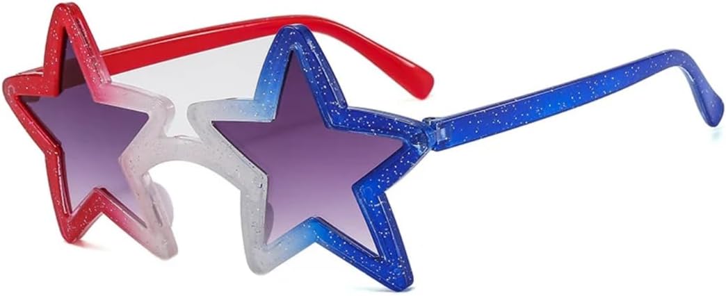 

Модные женские солнцезащитные очки с радужной пятиконечной звездой, роскошные мужские очки для активного отдыха, путешествий, вечеринок, защита от УФ-излучения UV400 TVTBBVV, Red Gray Blue