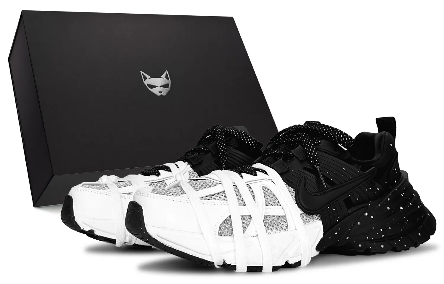 

Nike Кроссовки V2K Run с низким верхом, износостойкие, дышащие, для повседневного использования, для городских пробежек, черно-белые, мужские