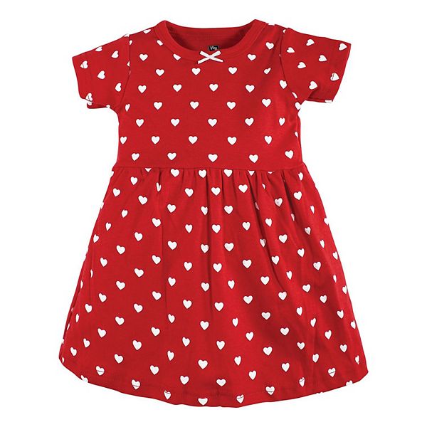 Платье для девочки Infant and toddler, красное с розовыми сердечками, 6-9 months Hudson Baby — фото 4