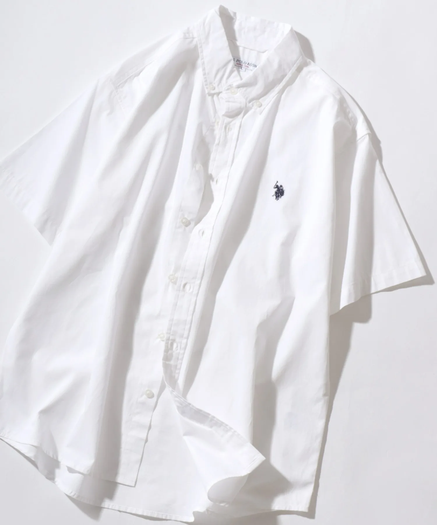Унисекс рубашка из хлопка с вышивкой U.S. POLO ASSN. One Point white