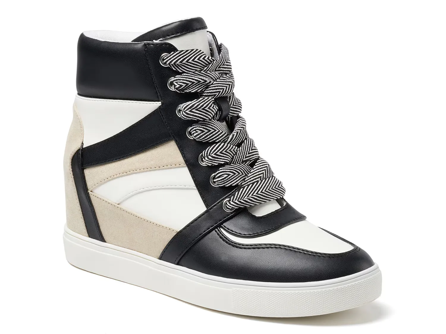 

Кроссовки Jansy Wedge Sneaker Bcbgeneration, черный/белый/бежевый