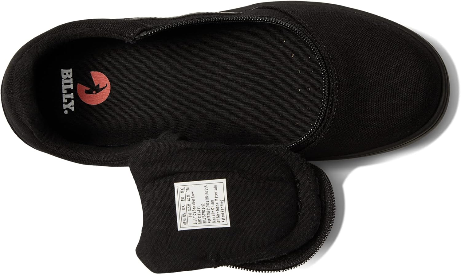 Детские кроссовки BILLY Footwear CS Sneaker Low - Искусственные материалы - Застежка-молния и шнурки - Круглый носок, черный — фото 3
