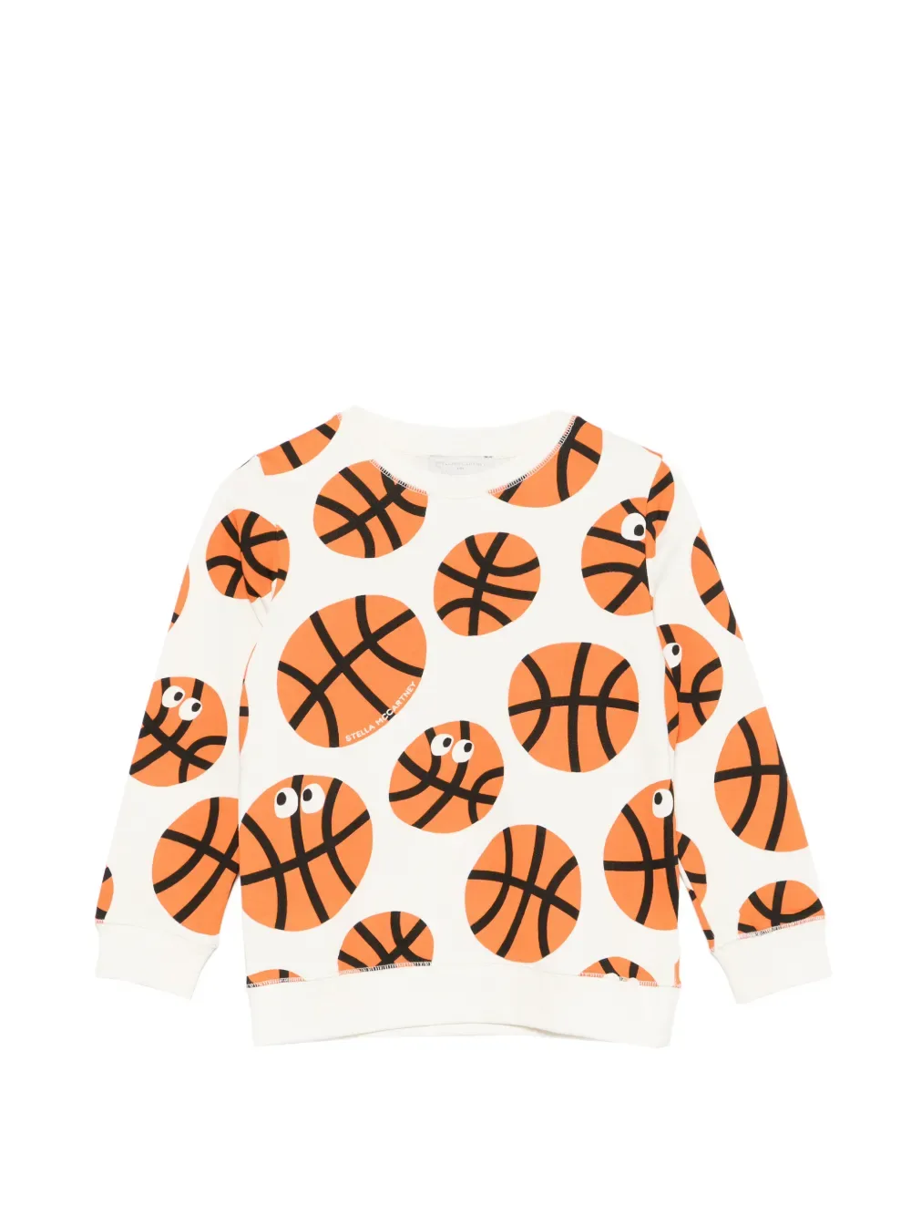Свитшот с принтом баскетбольного мяча Stella McCartney Kids, бежевый