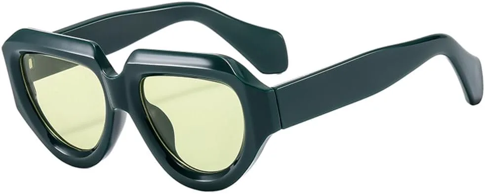 

Многоугольные персонализированные солнцезащитные очки в крупной оправе, модный ретро-стиль, широкие зеркальные дужки, женские солнцезащитные очки generic, Green