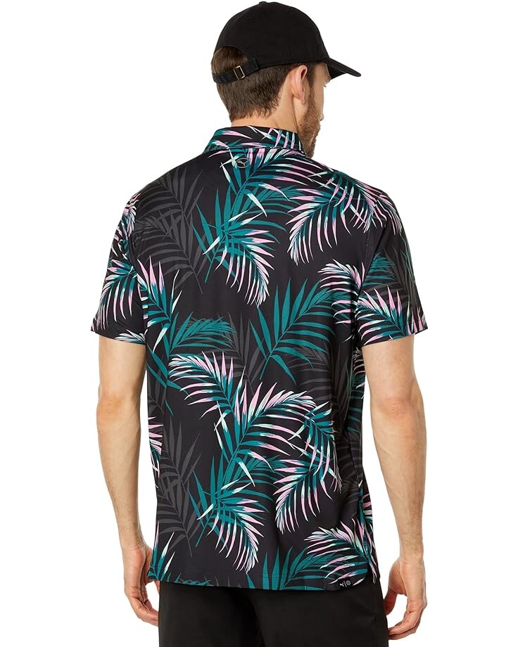 

Поло Puma Cloudspun Palm Leaf Polo, цвет Puma Black/Green Lagoon