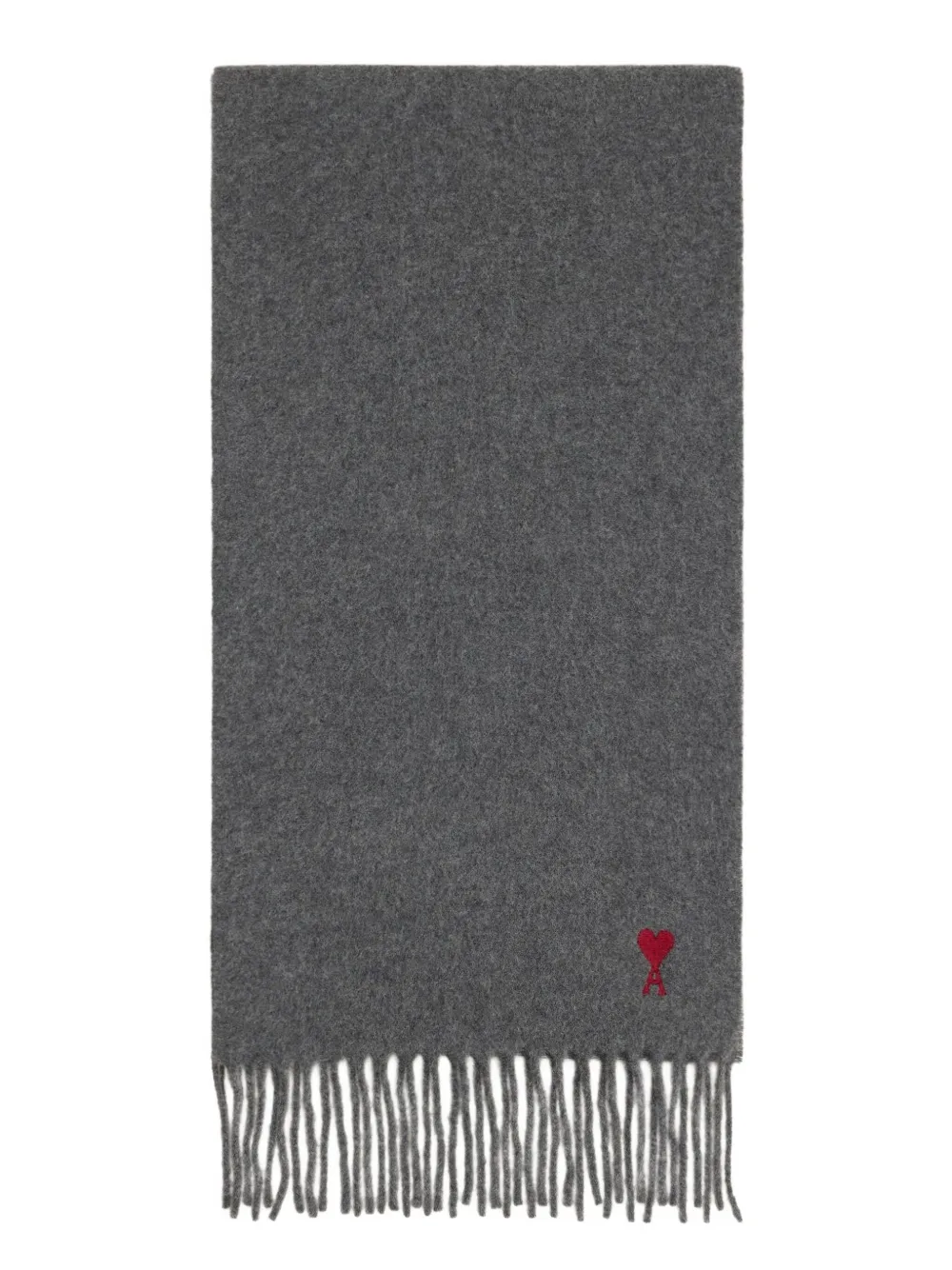 

Шерстяной шарф с монограммой Ami de Coeur Ami Paris, серый