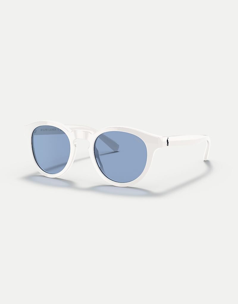 

Глянцево-белые солнцезащитные очки Phantos Ralph Lauren Ph4184 с синими линзами