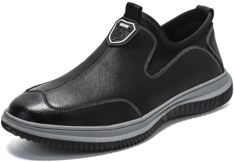 

Мужские слипоны-лоаферы, удобная повседневная обувь, дышащие деловые туфли для мужчин, стильные туфли с эластичным воротником для ежедневной носки в офисе Qacksv, черный