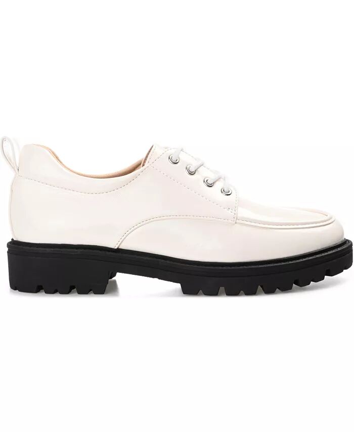 Женские оксфорды Zina Lace Up Lug Sole Journee Collection, коричневый/бежевый — фото 2