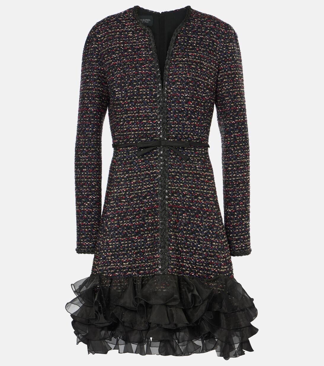 

Мини-платье с оборками и декором Giambattista Valli, цвет black/blue