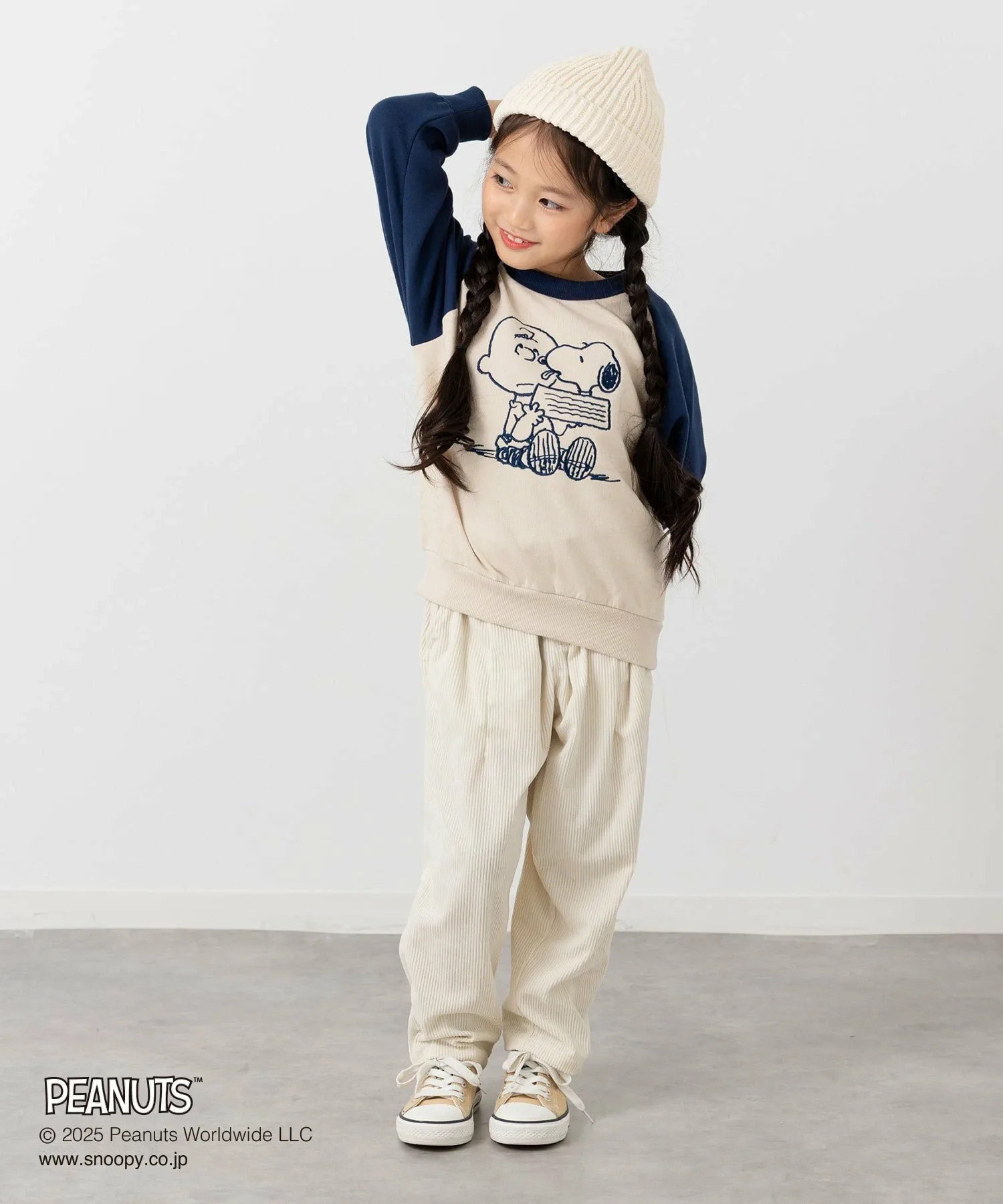 Флисовая толстовка с рисунком арахиса Peanuts, H Raglan/Navy — фото 2