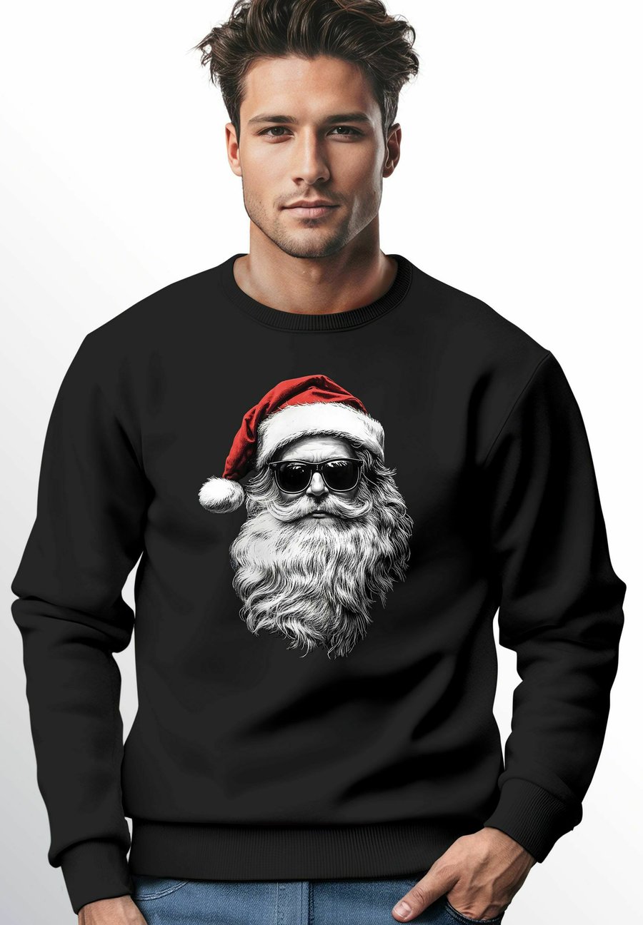 

Толстовка MoonWorks WEIHNACHTS AUFDRUCK COOLER SANTA WEIHNACHTSMANN, Schwarz/Anthracite