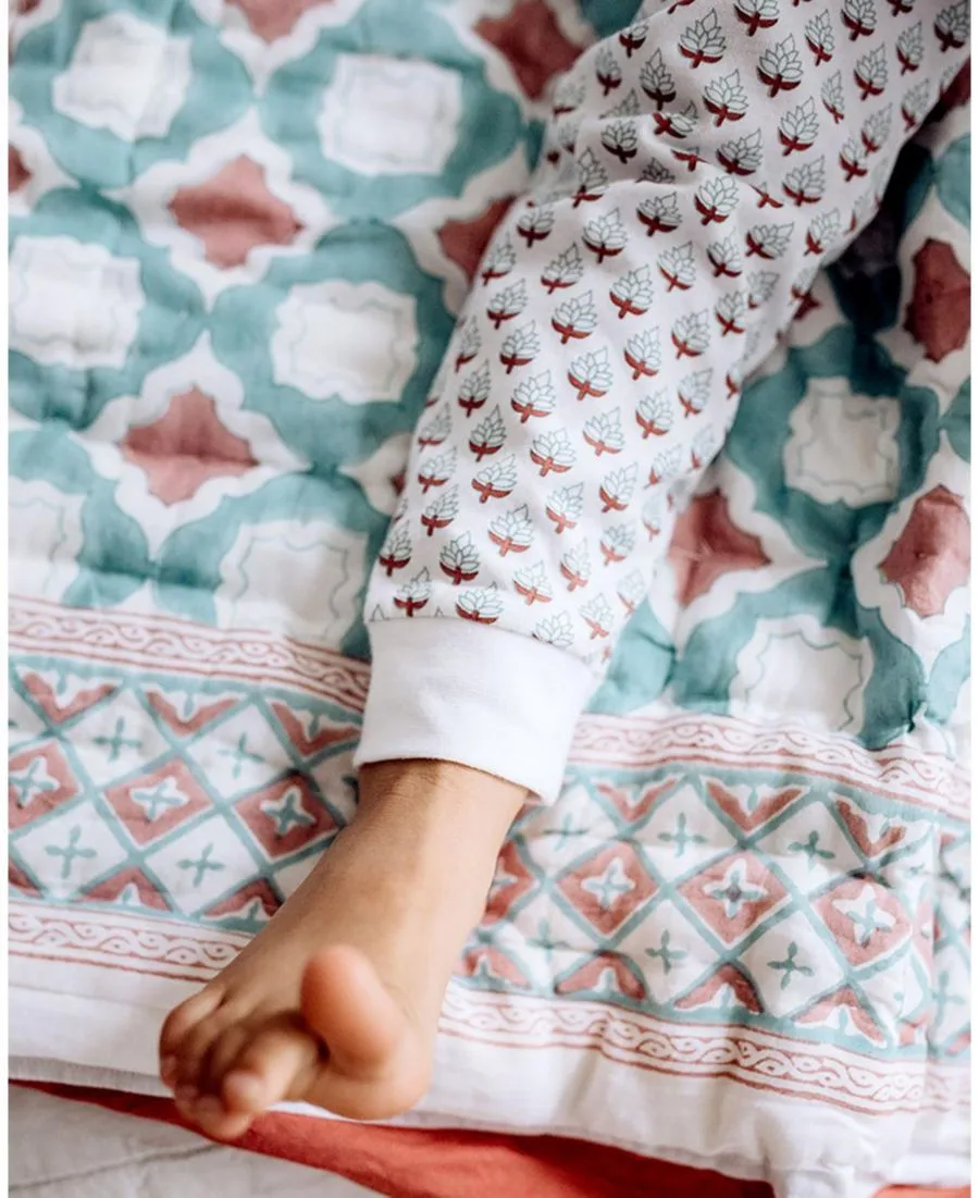 Malabar Baby Пижамный комплект из двух предметов из органического хлопка, Erawan (серый и белый) — фото 4