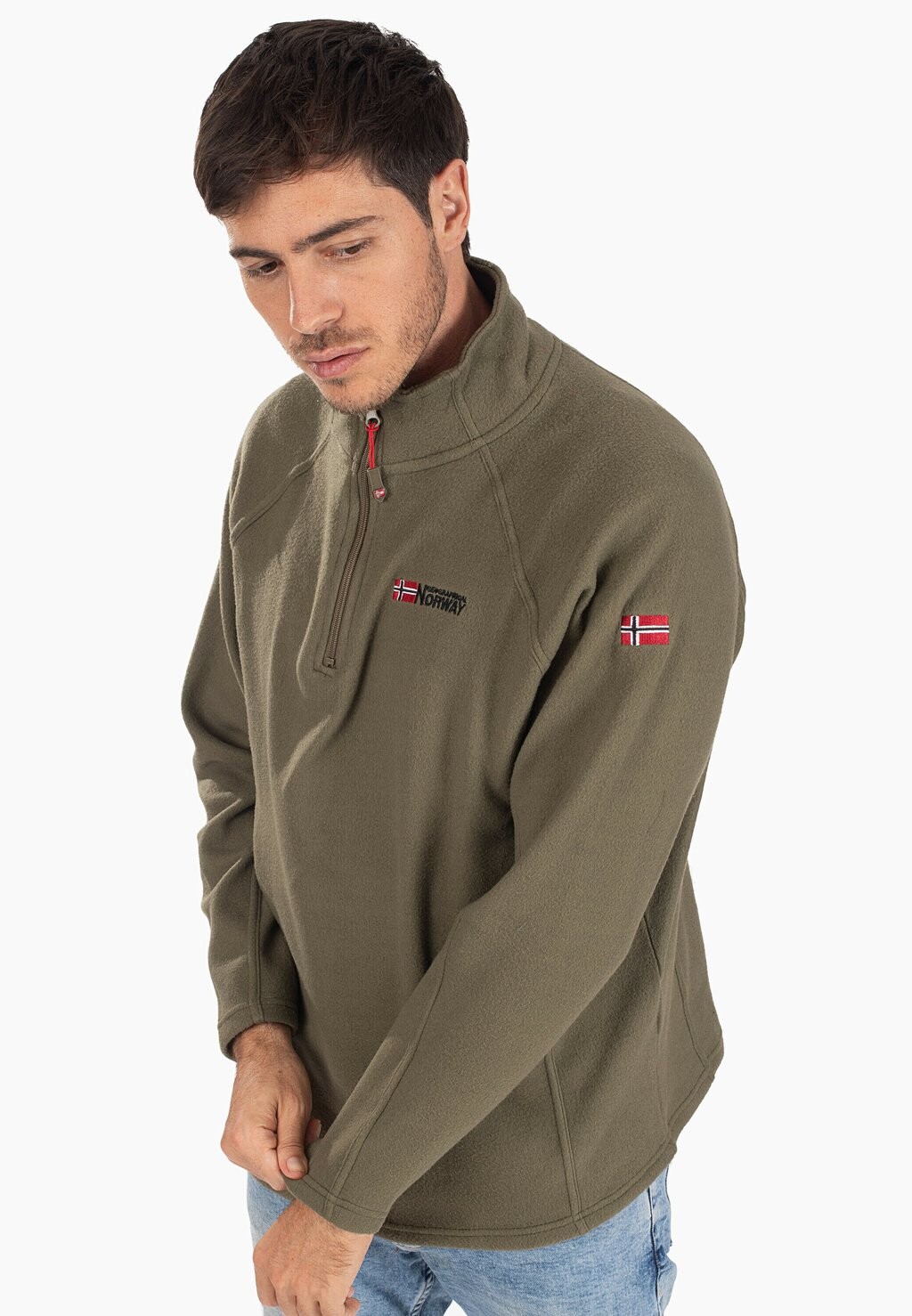 

Флисовая толстовка Torsion Half Zip Geo Norway, цвет light khaki