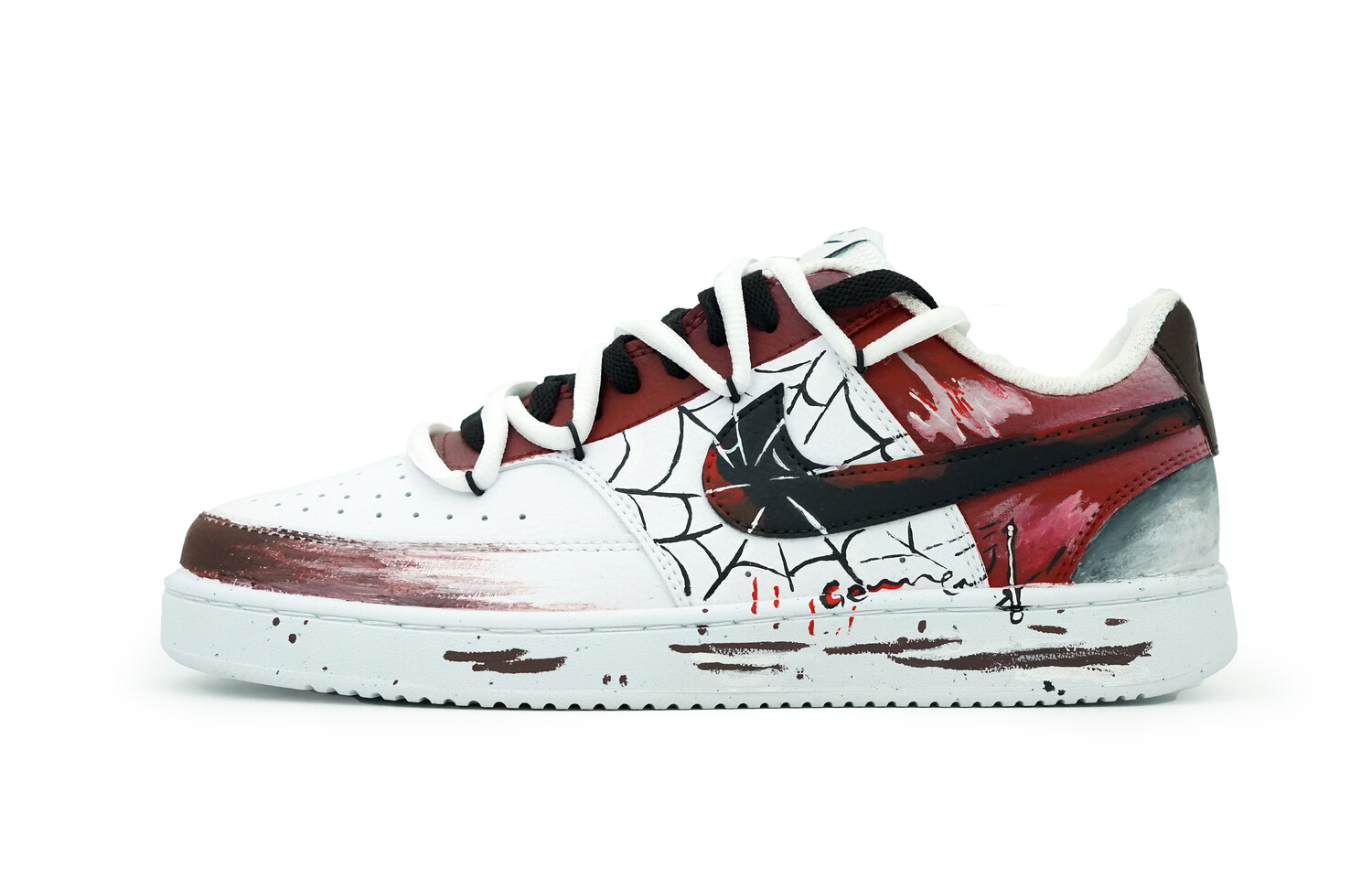 

Кроссовки Nike Court Vision 1 Skateboarding Shoes Women's Low-top Black/Red, красный