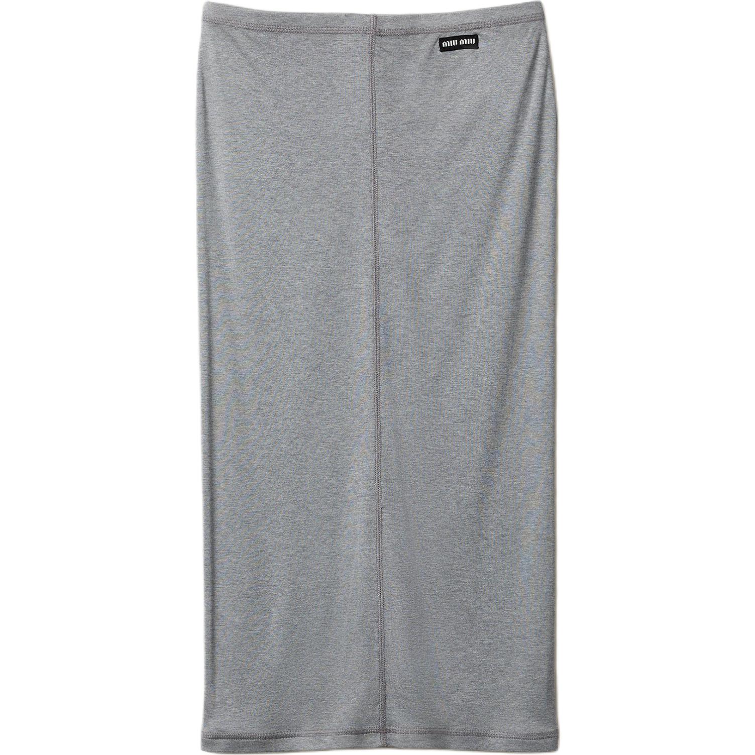 

Повседневная длинная юбка женская серая MIU MIU, серый