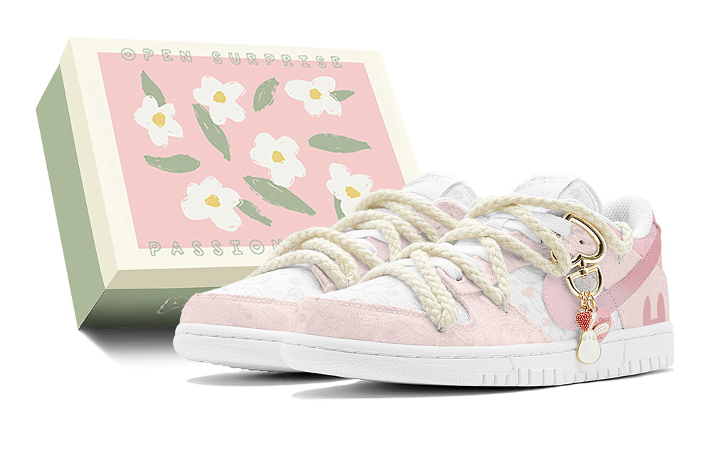 

Кроссовки Nike Dunk Skateboard Shoes Women's Low-Top White, Розовый, Кроссовки Nike Dunk Skateboard Shoes Women's Low-Top White