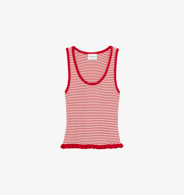 

Вязаный топ с оборками Claudie Pierlot, красный