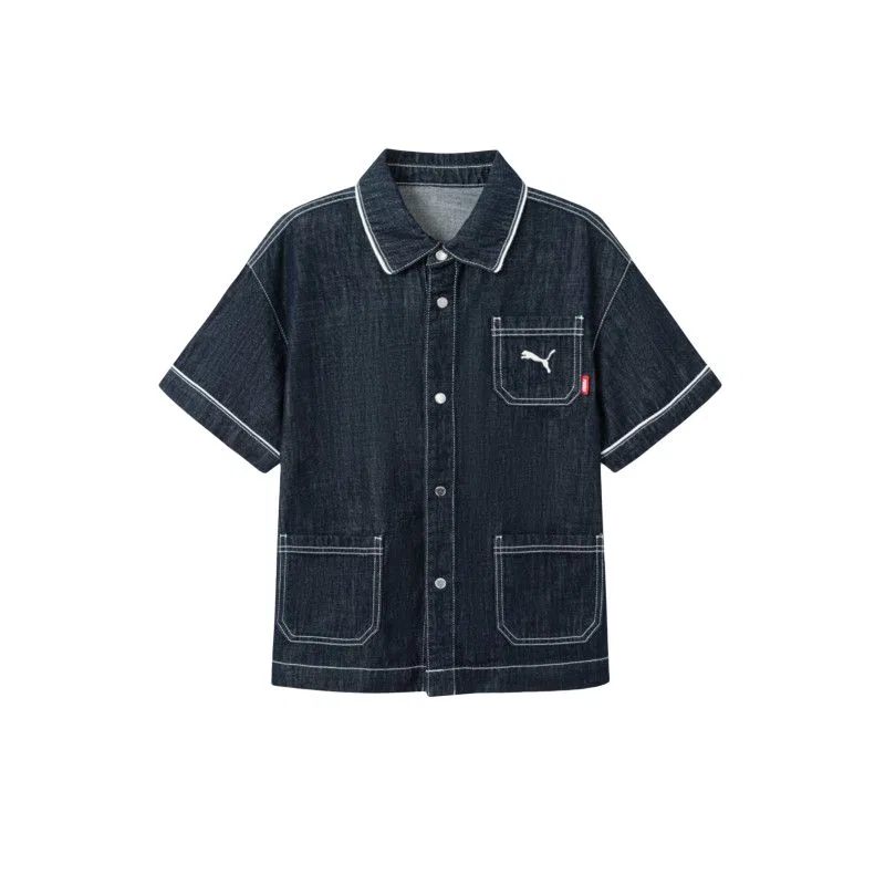 Детская джинсовая рубашка PUMA Denim Dark Blue