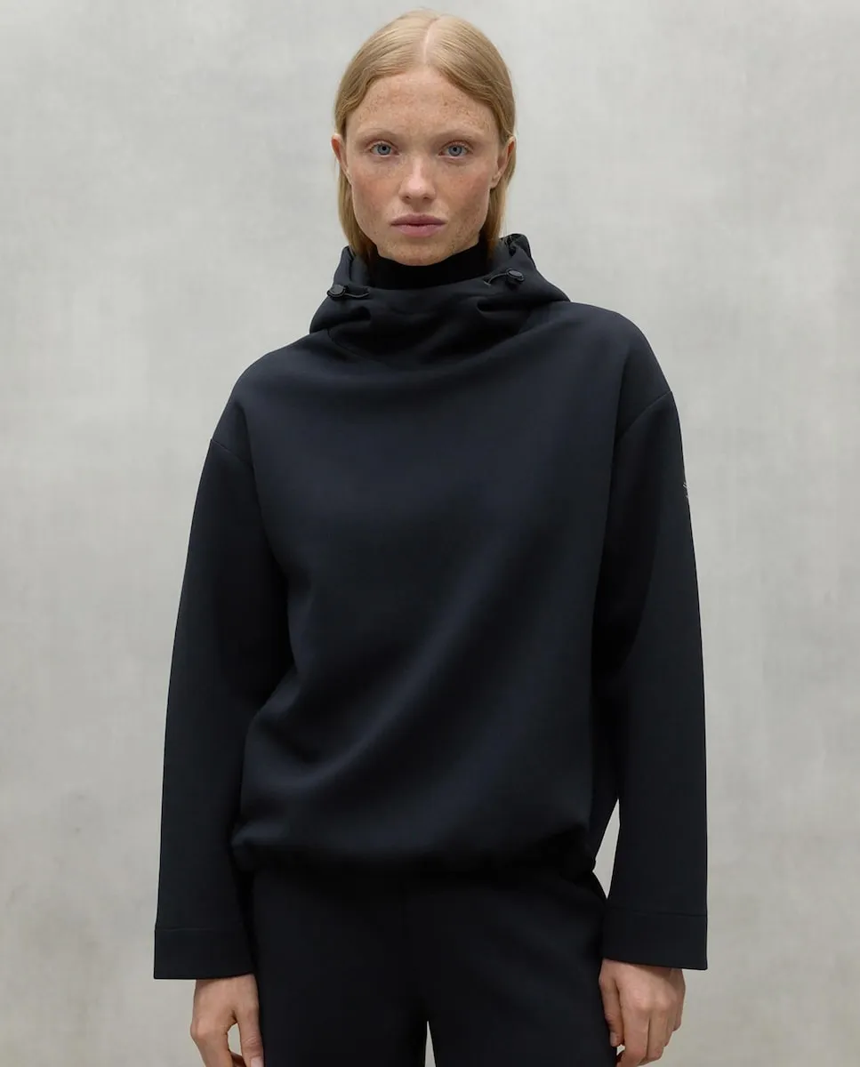 

Женская однотонная толстовка с капюшоном и регулируемым шнурком Ecoalf, черный