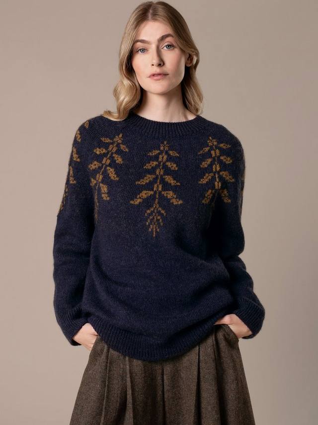 

Ботанический джемпер из чистой шерсти в стиле фэр-айл Celtic & Co., Navy/Olive