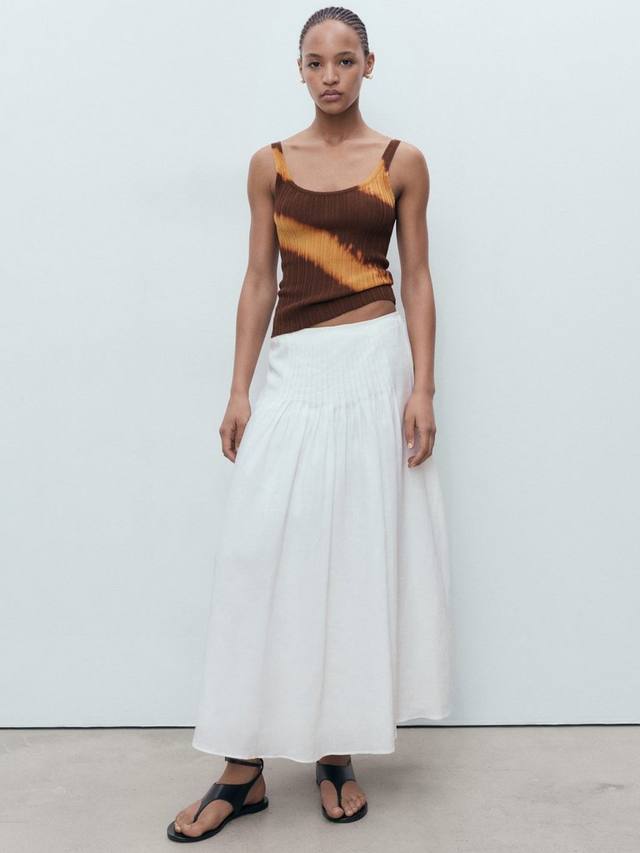 

Вербена полосатый текстурированный топ Mango, Brown