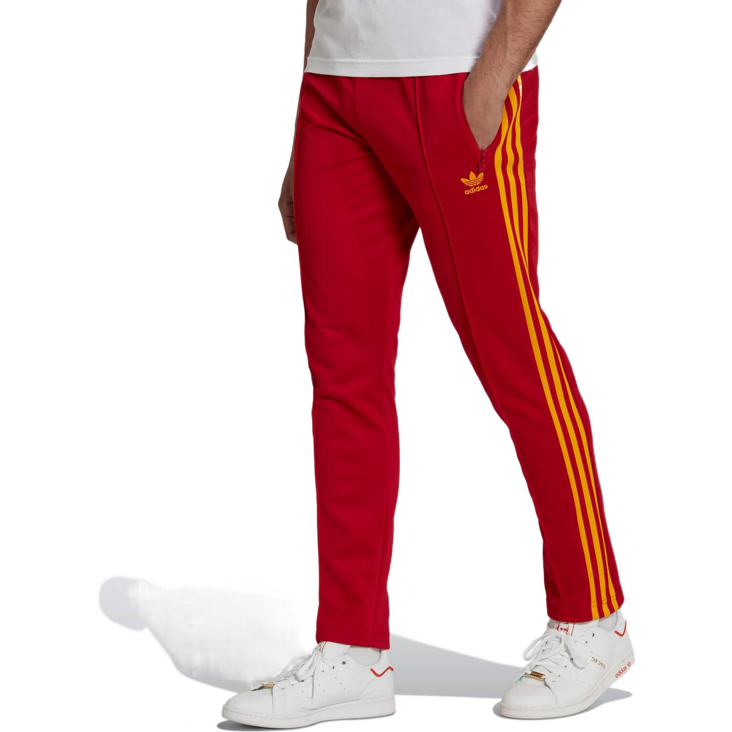 BECKENBAUER трикотажные спортивные штаны мужские красные Adidas Originals, красный — фото 2