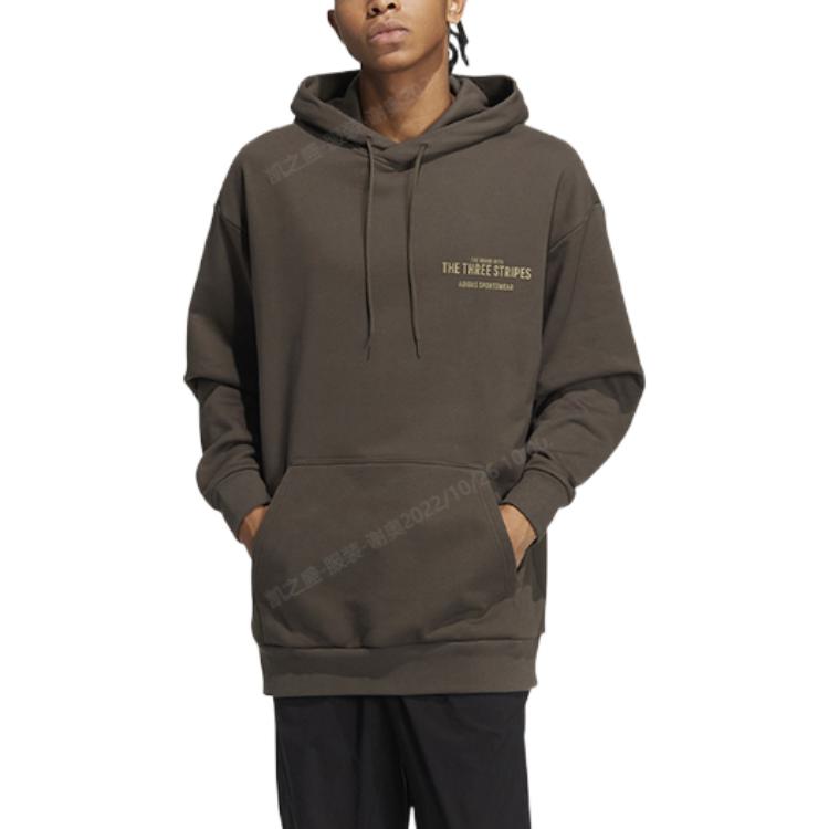 Худи adidas Solid Color Pocket Alphabet Loose Casual Hooded Long Sleeves Hoodie Men's Brown IB2736 — фото 2