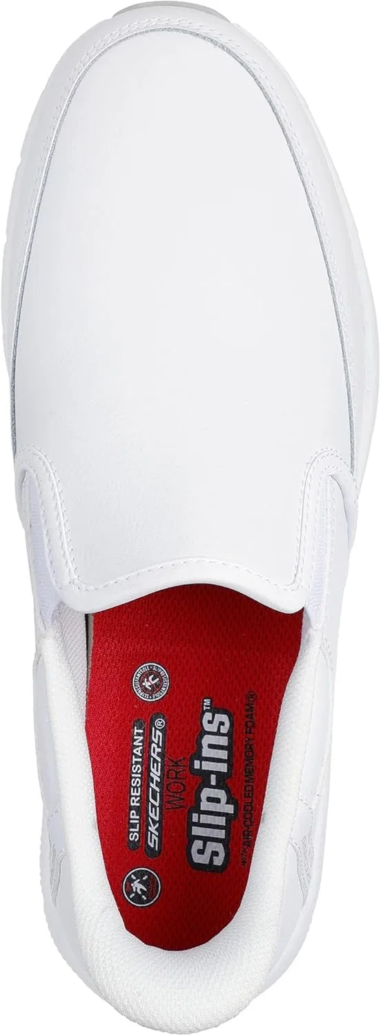 Мужские медицинские рабочие ботинки Skechers Nampa Broxtin, White Leather Synthetic — фото 4