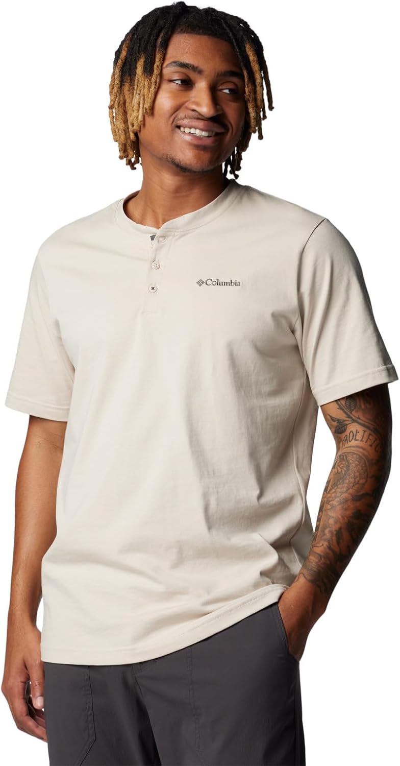 

Columbia мужская футболка Landroamer с коротким рукавом Henley II, Dark Stone