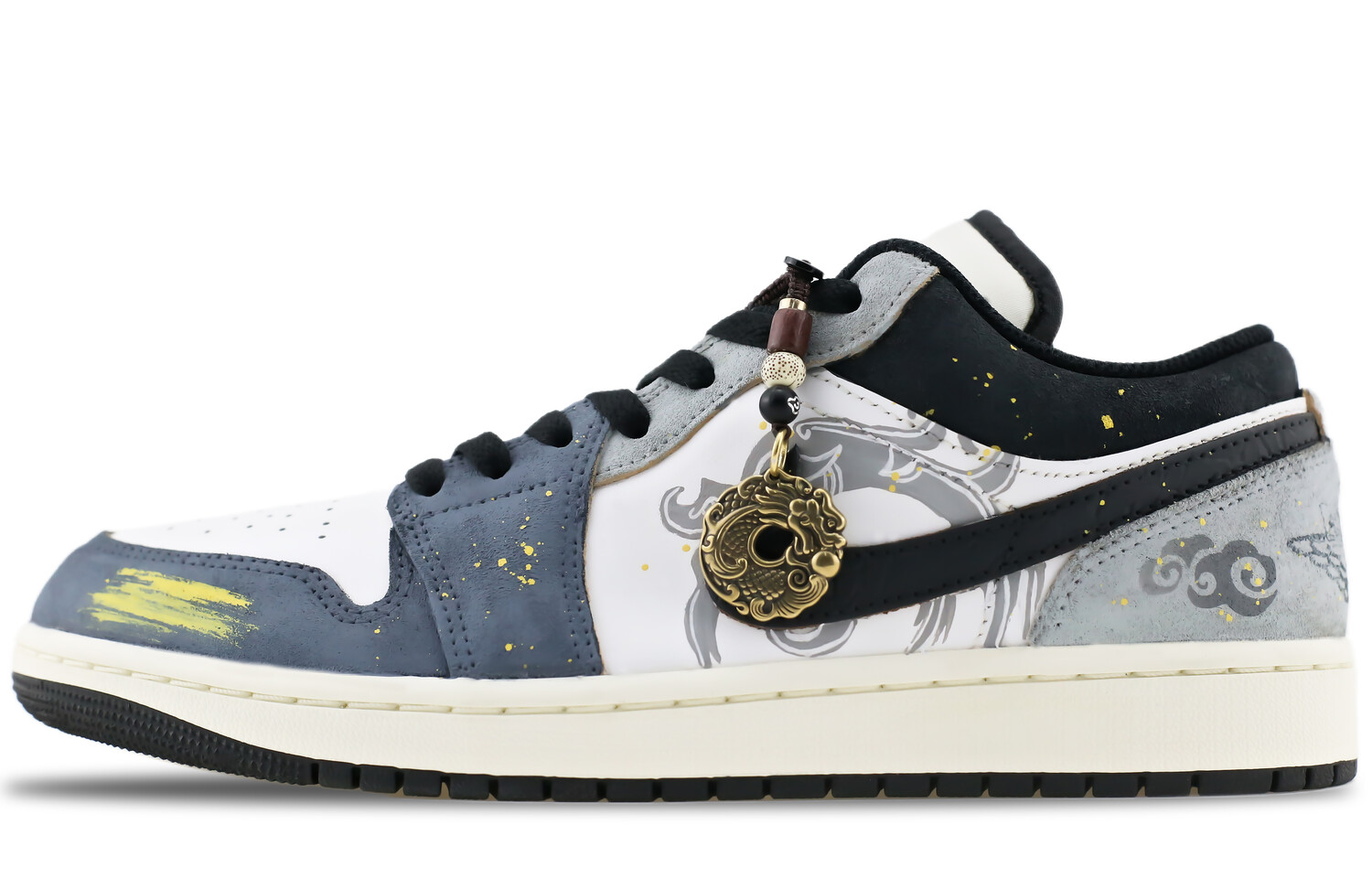 

Кроссовки Air Jordan 1 Vintage Basketball Shoes Unisex Low-top Blue, серый