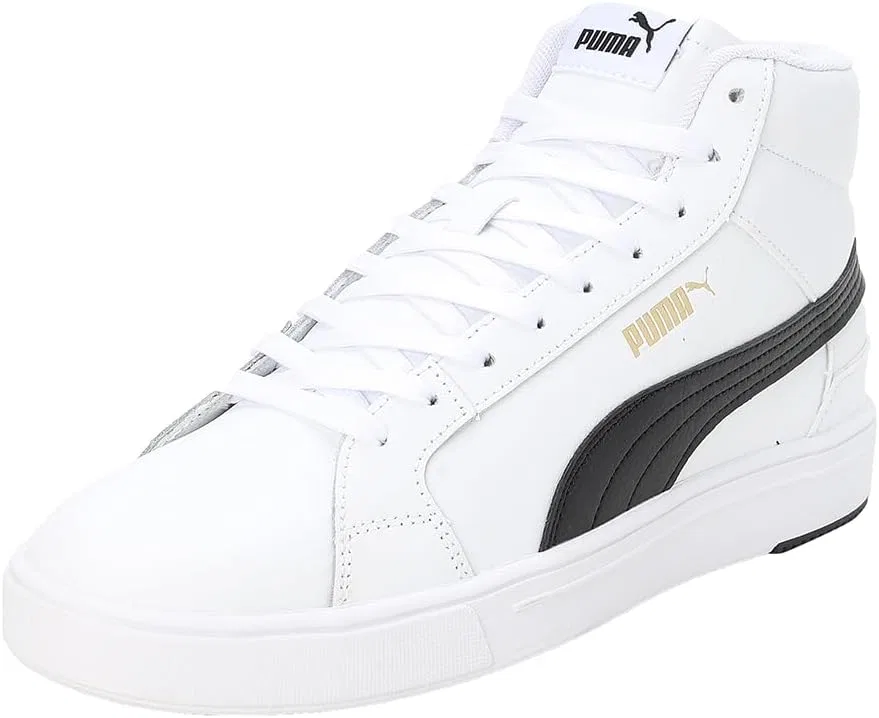 Кроссовки PUMA Unisex Serve Pro Lite Mid Trainers, Puma White Puma Black Puma Team Gold