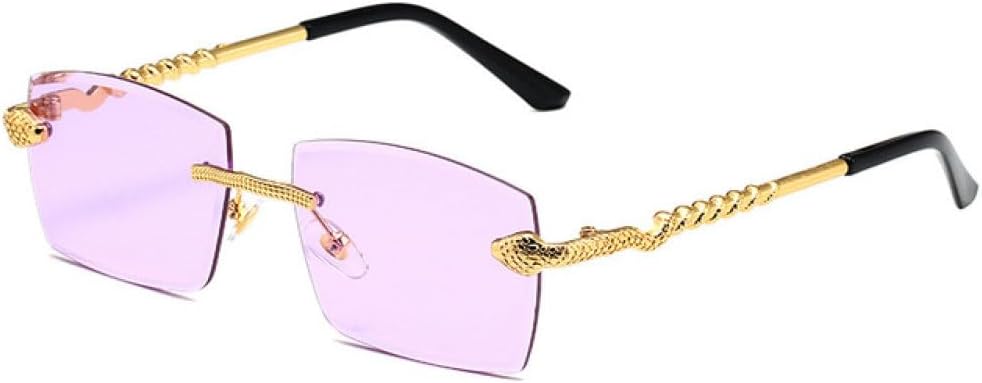 

Солнцезащитные очки Polygon без оправы для женщин, ретро-стиль с змеиным рисунком, прозрачные линзы Ocean, мужские солнцезащитные очки с защитой от УФ-излучения UV400 generic, Purple