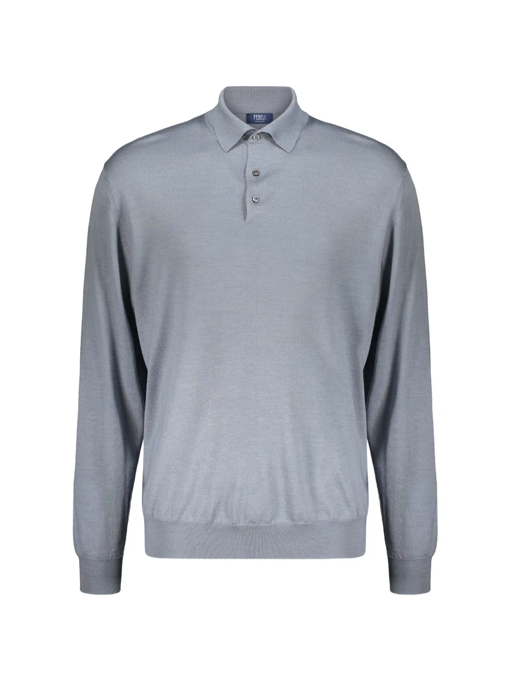 

Вязаное поло с длинными рукавами Fedeli, серый
