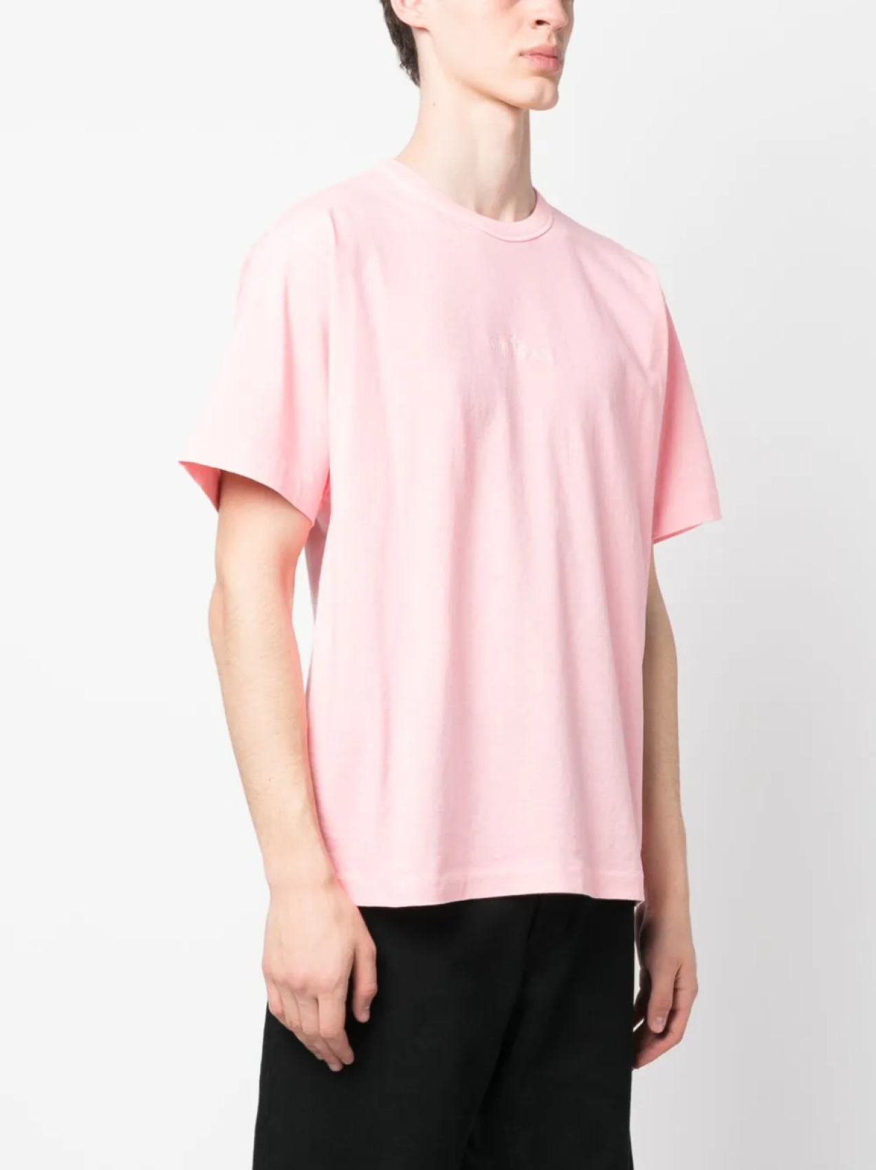 Stone Island футболка с вышитым логотипом, розовый — фото 3