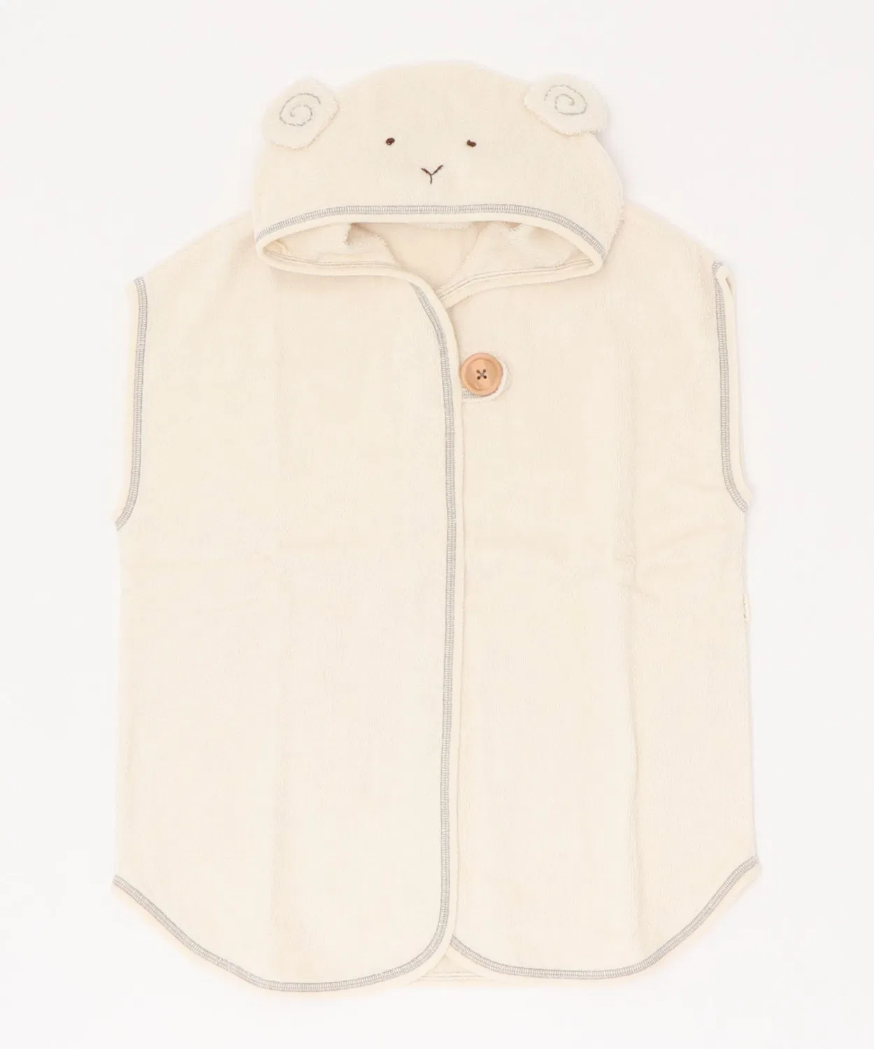 Пончо для купания детское Pompkinsbaby из органического хлопка, коричневое — фото 4