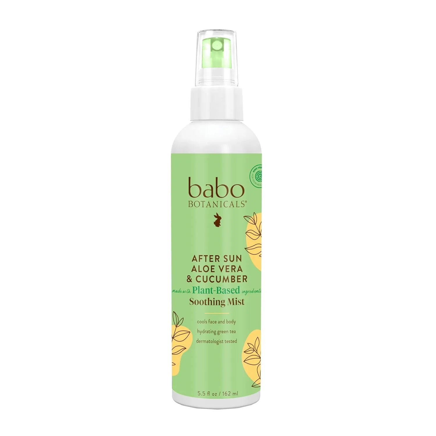 Babo Botanicals успокаивающий спрей после солнца с алоэ вера и огурцом для лица, тела и чувствительной кожи, Green