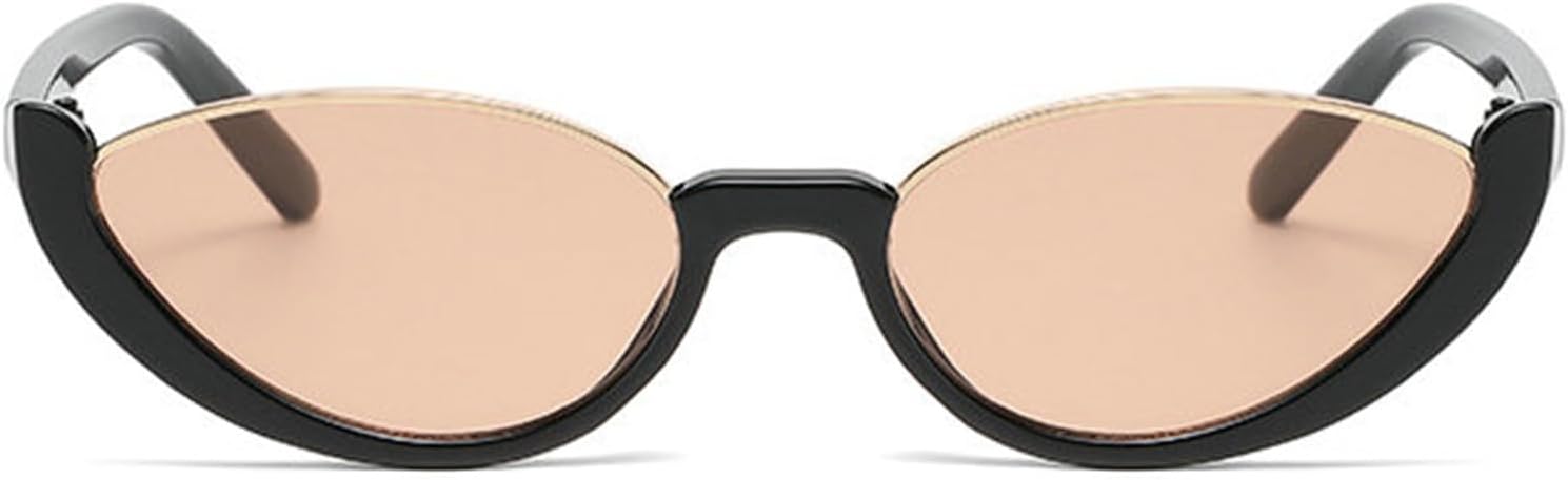 

Солнцезащитные очки Willochra в маленькой оправе «кошачий глаз» для женщин, винтажные солнцезащитные очки с заклепками, модные женские очки в стиле ретро F27, Black Brown