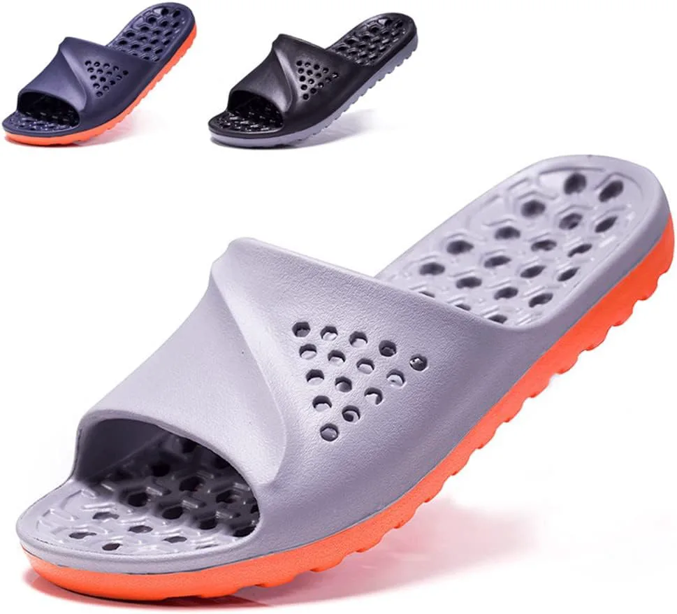 

Мужские тапочки, подушечные тапочки для ванной, с амортизирующей толстой подошвой, чрезвычайно комфортные CHUUMEE, серый/оранжевый