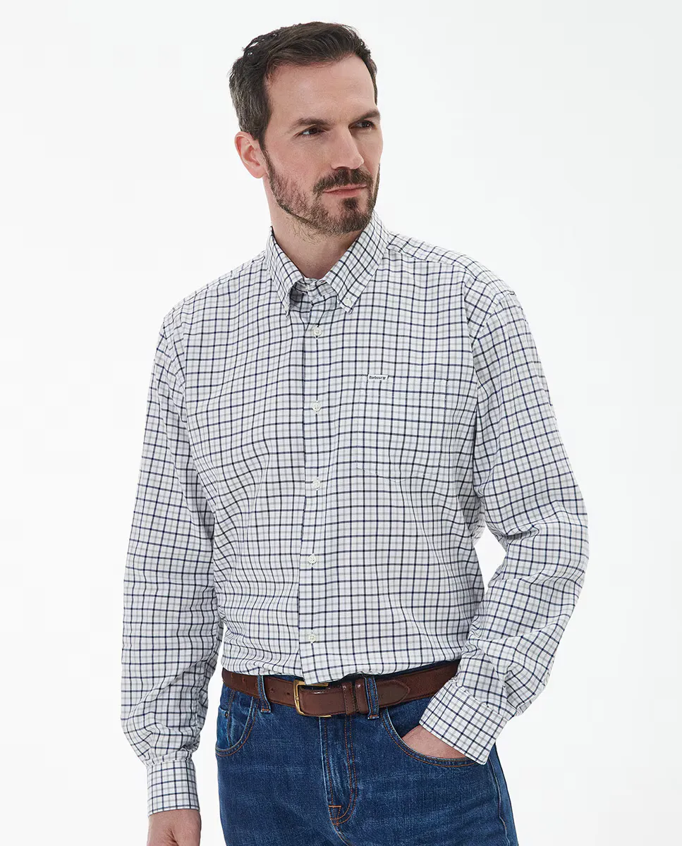 

Мужская клетчатая рубашка с длинными рукавами Barbour, светло-зеленый