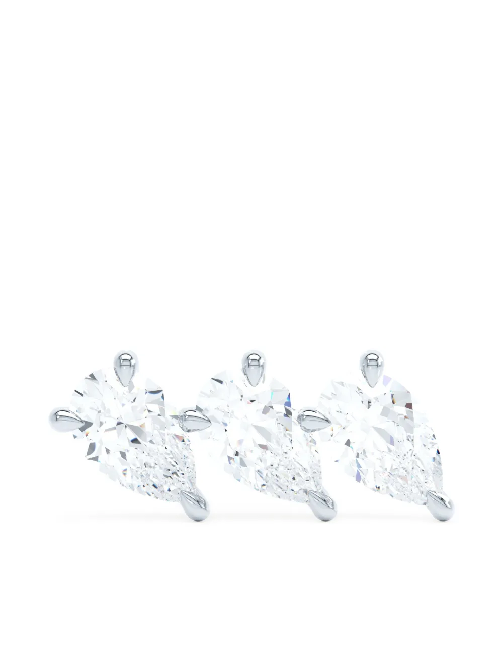 

Серьга The Triple Pear из переработанного белого золота с бриллиантами LOEV, серебяный