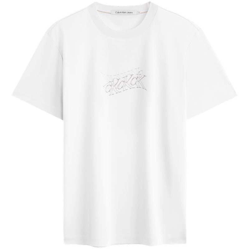 

Мужские футболки с круглым вырезом, умеренно прямой крой Calvin Klein, yaf-moon белый