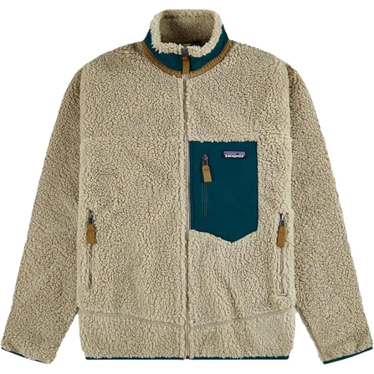 Куртка с контрастными карманами из искусственной овчины Patagonia, Dark North Blue/PEBG
