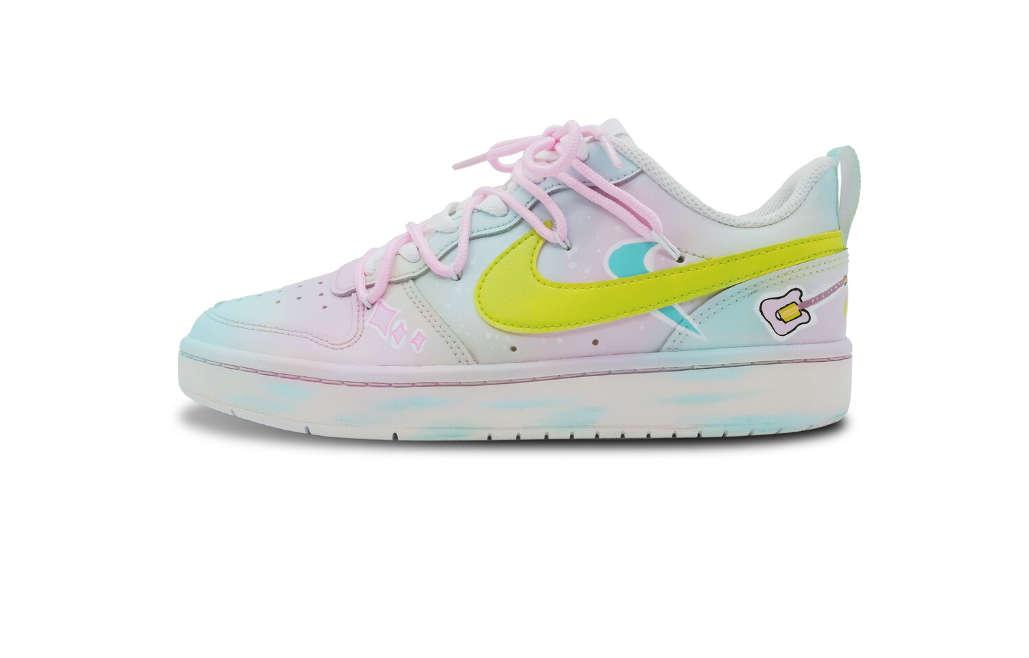 

Кроссовки Nike Court Borough Skateboarding Shoes Women's Low-top Blue/Yellow, розовый