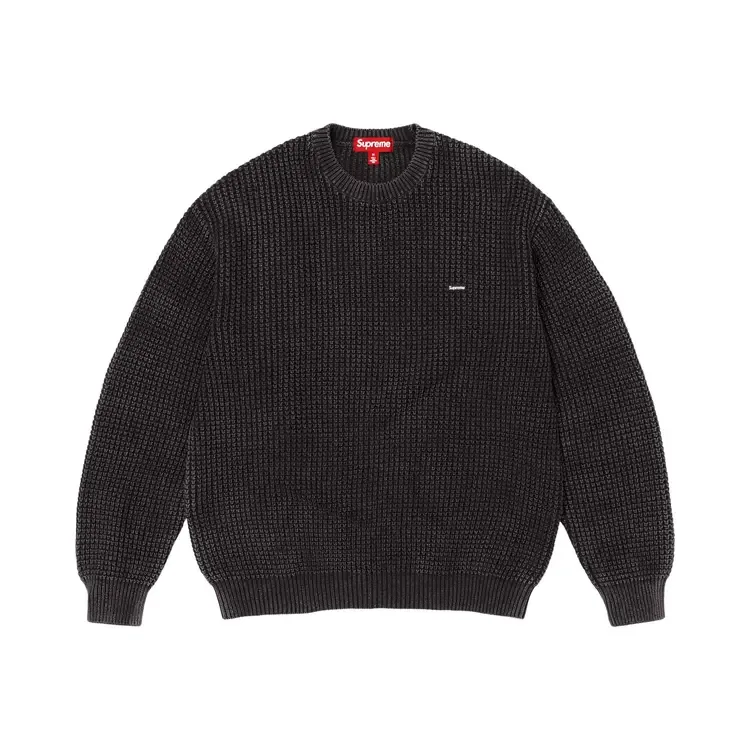 Свитер Supreme Washed Small Box Waffle, черный