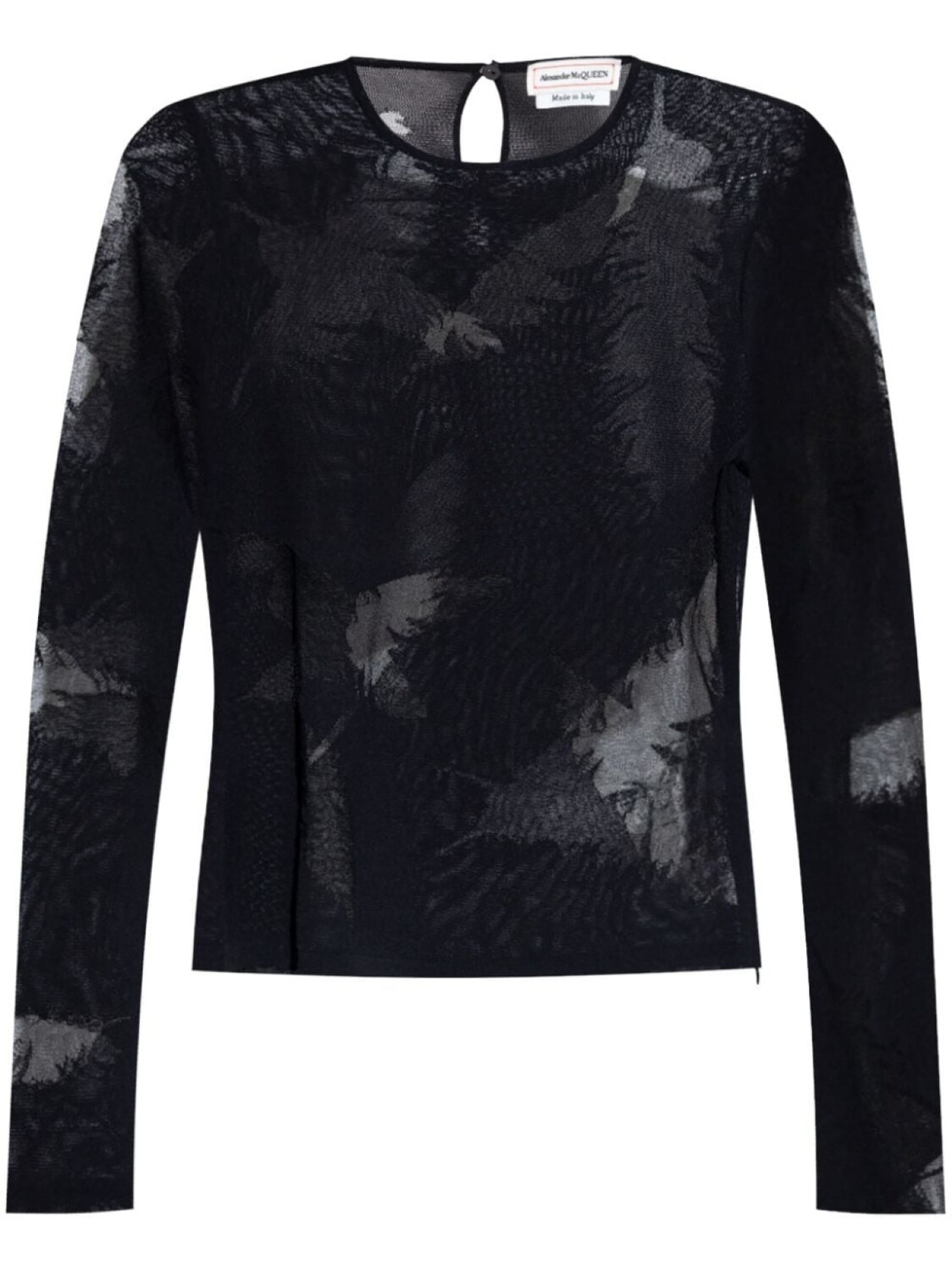 

Alexander McQueen блузка с узором из перьев, черный