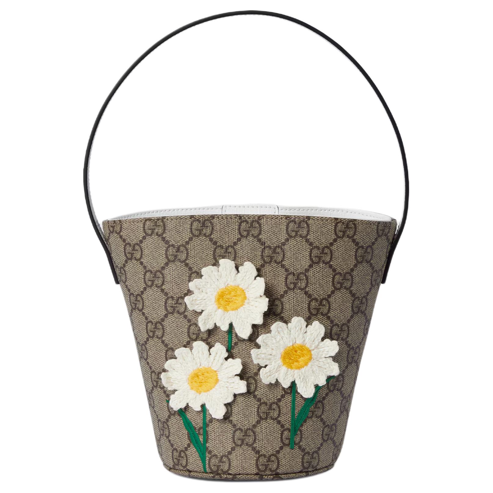 

GUCCI Сумка через плечо GG Supreme из холста женская бежевая и тёмно-коричневая